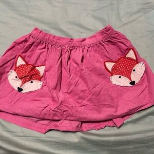 Mini Boden Pink Skirt with Fox Appliqué